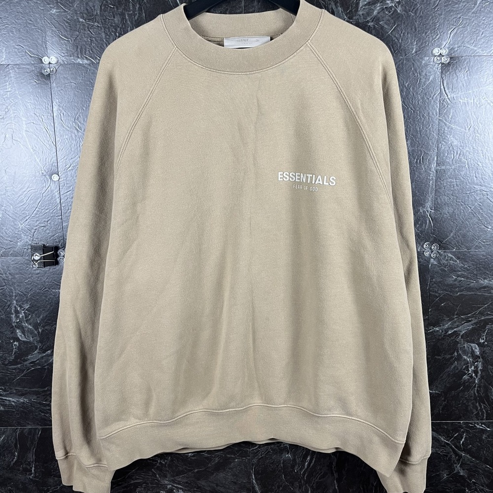 Essentials Fear Of God Men's Tan Fleece Sweatshirt Medium